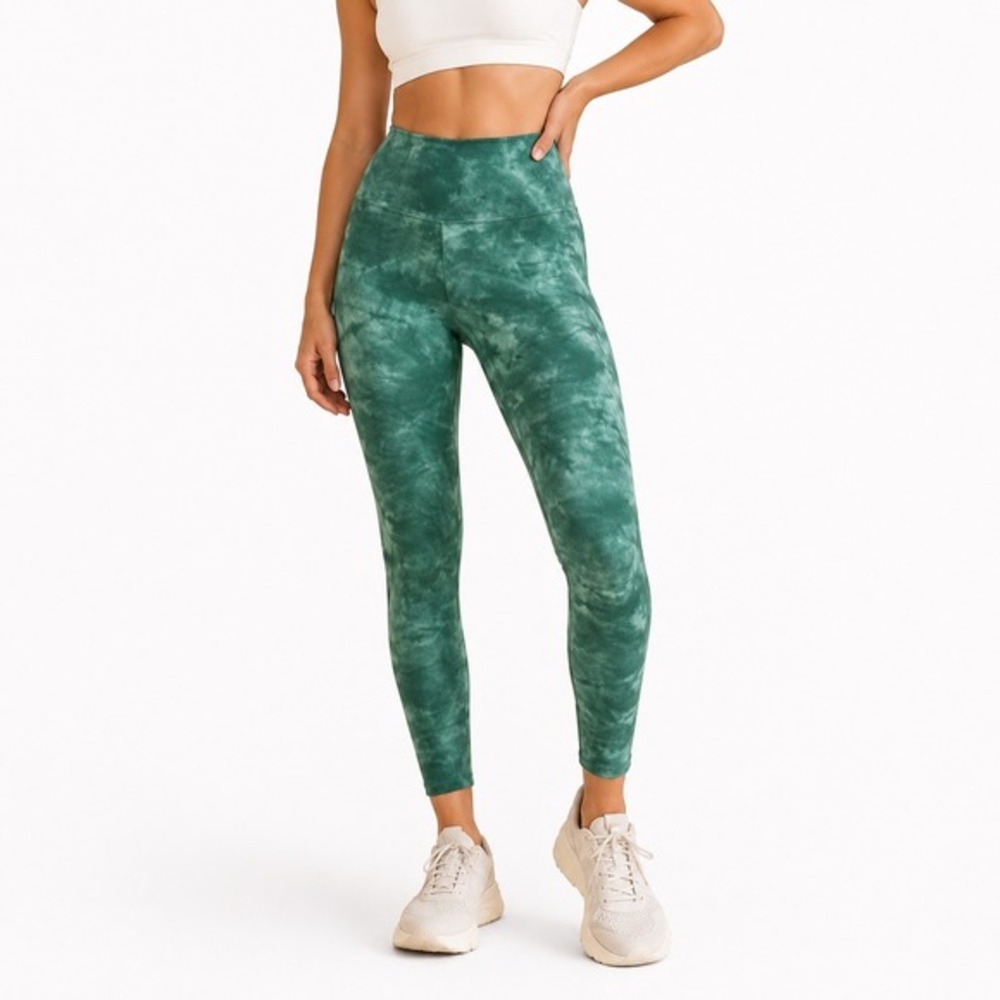 Free People Movement Good Karma Green Tie Dye XS/S Cropped Leggings
